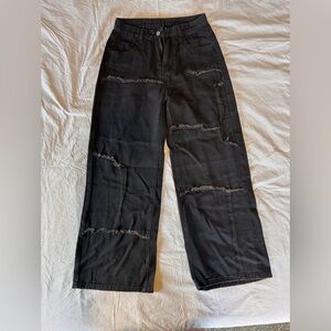 SHEIN Black Wide-Leg Jeans